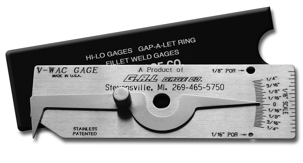 'V-WAC' Single Weld Gauge - Check Undercut, Crown Height, Porosity, Pits, All Stainless Steel