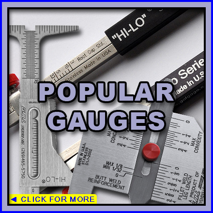 Popular Weld Measuring Gauges: Internal / External Misalignment, Butt Weld Reinforcement, Fit-Up Gap, Pipe Wall Thickness and More