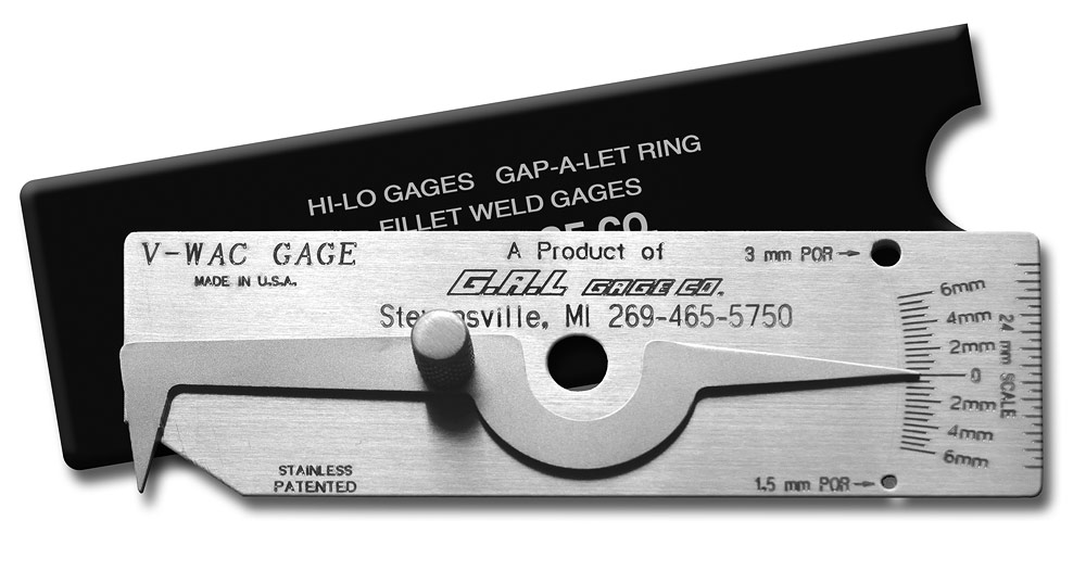 'V-WAC' Single Weld Gauge - Check Undercut, Crown Height, Porosity, Pits, All Stainless Steel